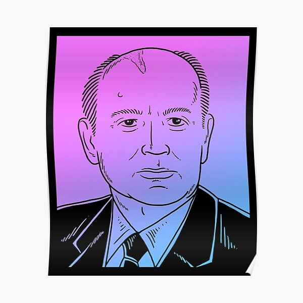 &ldquo;80s Retro Vintage Mikhail Gorbachev&rdquo; Poster for Sale by