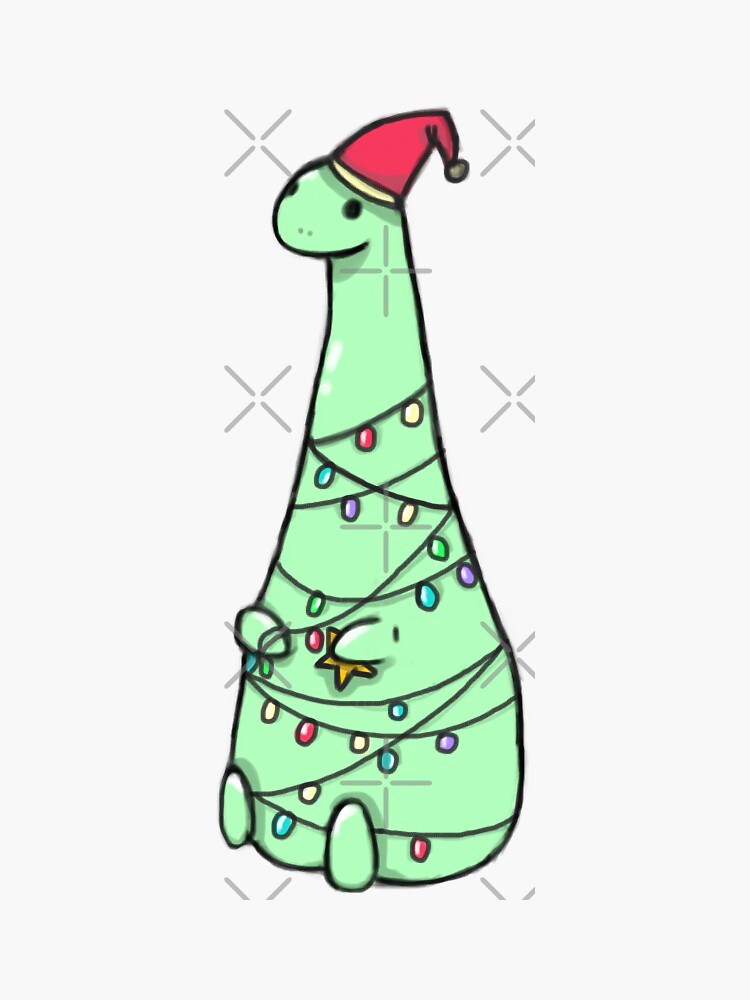 Thumbnail 3 of 3, Sticker, Christmas Dino designed and sold by ashleymurch.