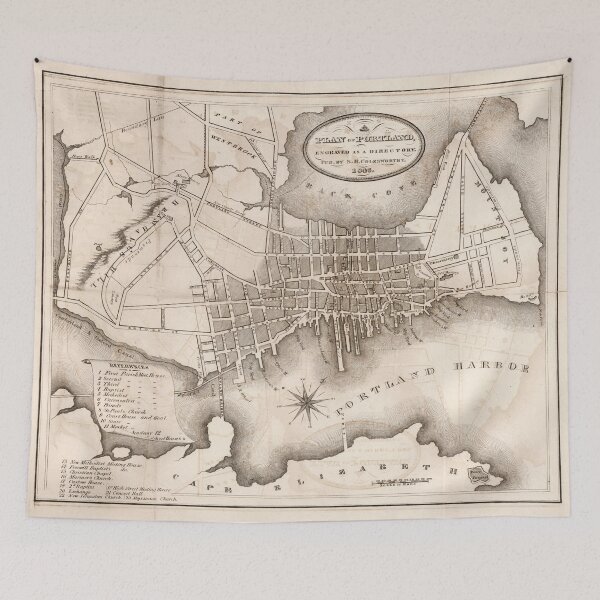 Item preview, Vintage Map of Portland ME (1846) designed and sold by BravuraMedia.