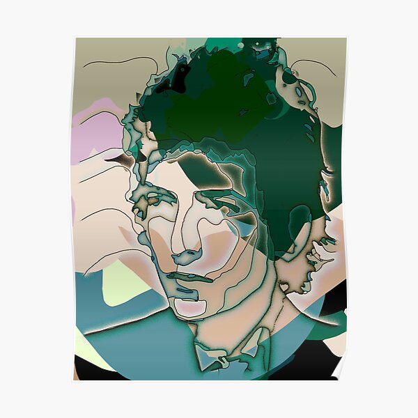 Dylan cubist portrait Poster
