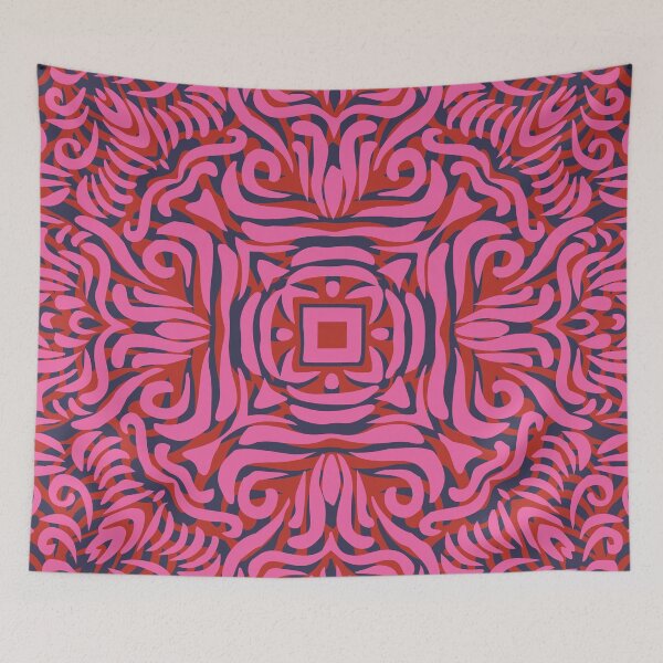 Item preview, Blue, Pink & Red Swirly Mandala designed and sold by Mia Harper Design.