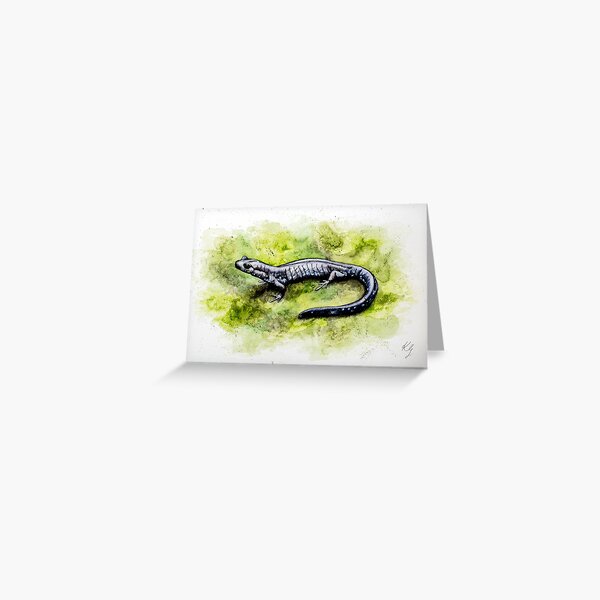 Blue Spotted Salamander Greeting Card