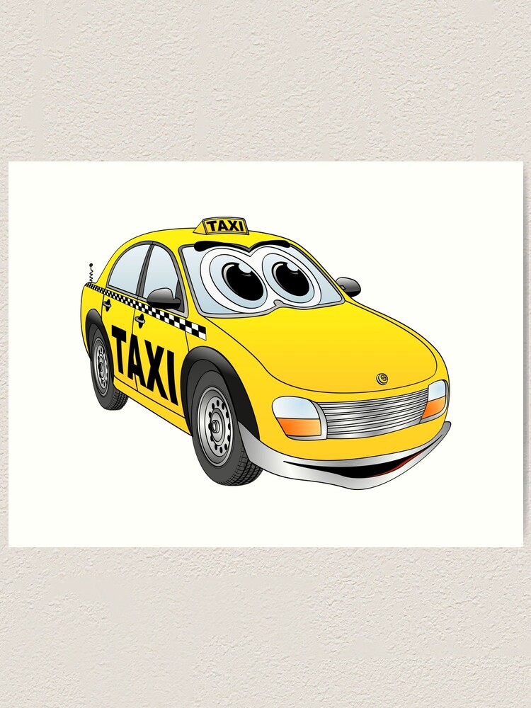 Lámina artística «Dibujos animados de taxi taxi» de Graphxpro | Redbubble