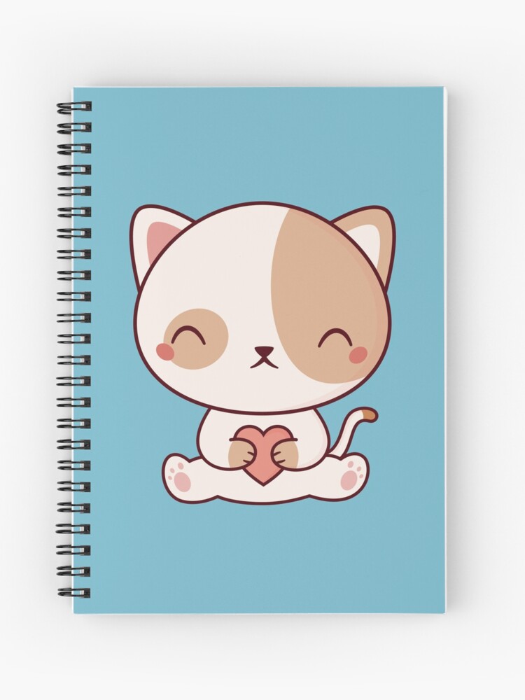 Cuaderno de espiral «Gatito lindo del gato de Kawaii» de happinessinatee |  Redbubble
