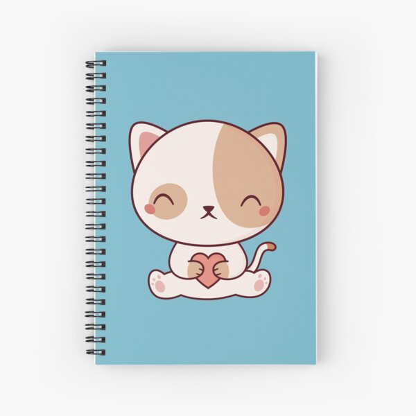 Cuaderno de espiral «Gatito lindo del gato de Kawaii» de happinessinatee | Redbubble