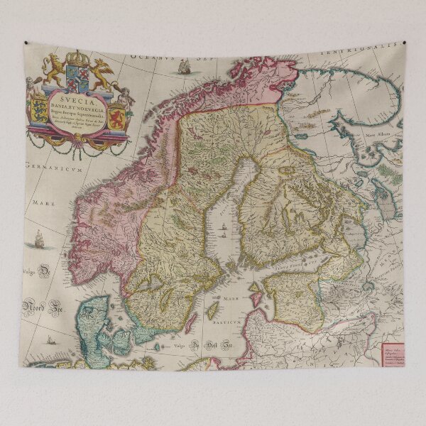 Item preview, Vintage Map of Scandinavia (1665) designed and sold by BravuraMedia.