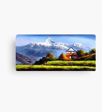 Panoramic View Of Beautiful Everest Mountain Canvas Print