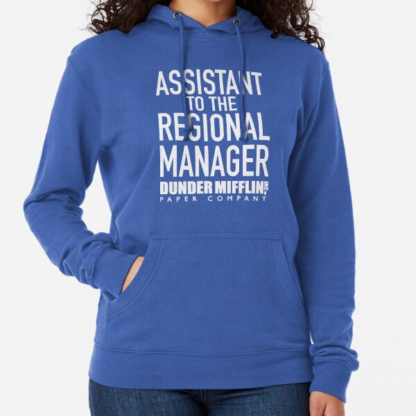 La camisa del asistente de gerente regional de la oficina. Sudadera ligera con capucha