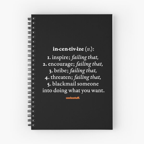 Item preview, 16695-01-BDK – Uselesstuff® Dictionary – Incentivize – Failing That (White) designed and sold by Uselesstuff.