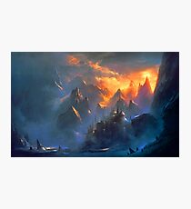 fantasy landcape - mountain village Photographic Print