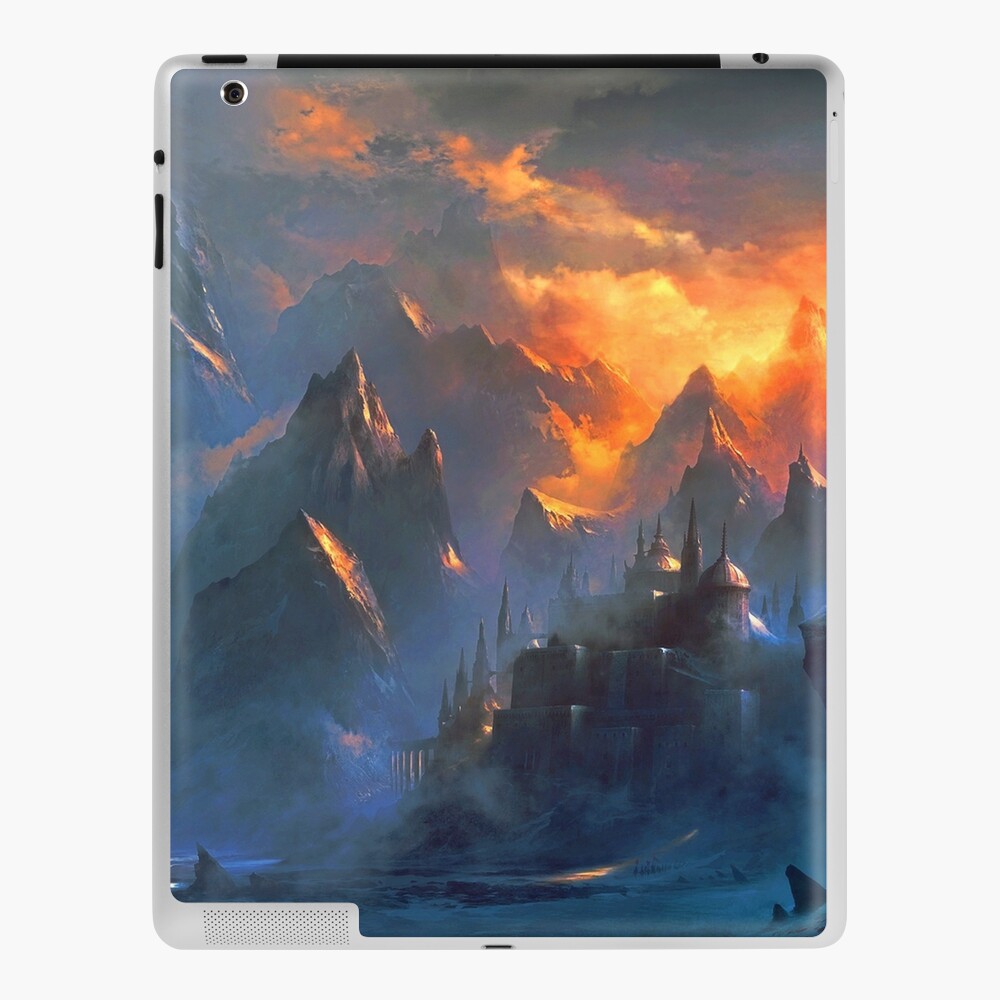 fantasy landcape mountain village ipad case skin by autrouvetout redbubble redbubble