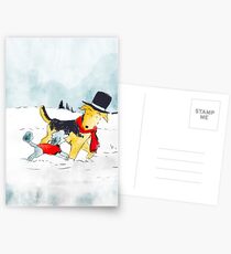 Mr. Pooch and Freddie in the Snow Postcards