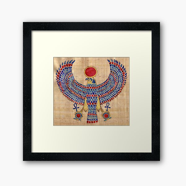 Ra: Falcon Pectoral [Papyrus] Framed Art Print