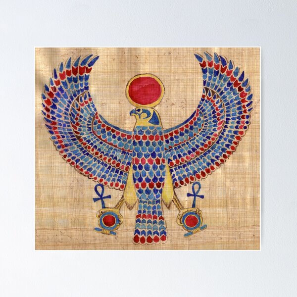 Vista previa del artículo con la obra «Ra: Falcon Pectoral [Papiro]», diseñado y vendido por Aakheperure.