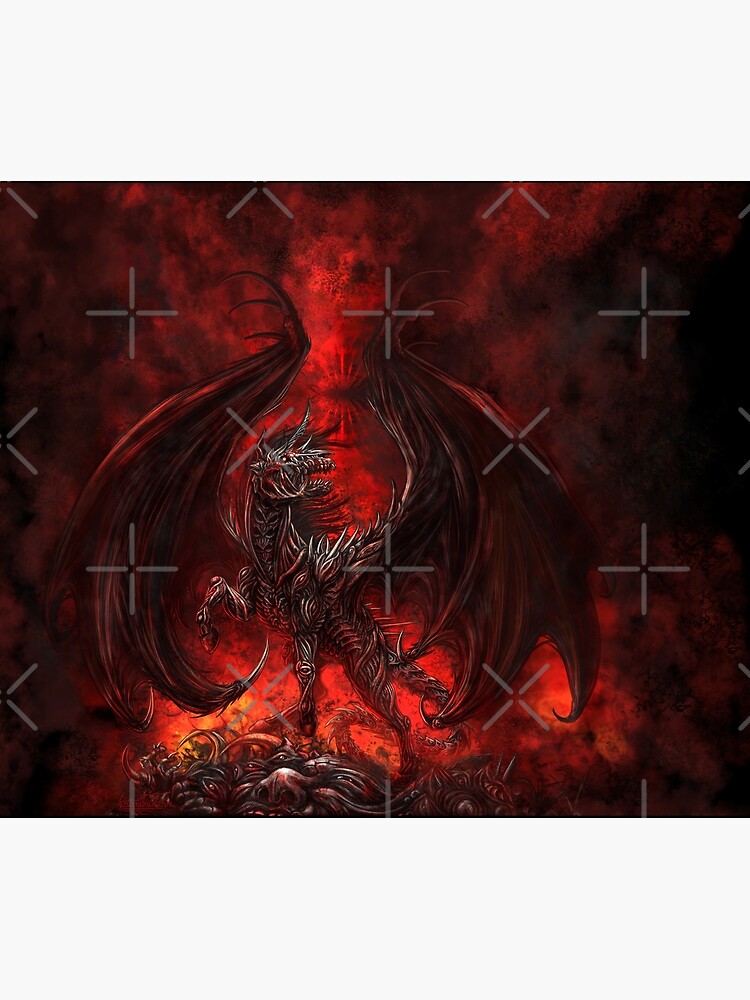 Fantasy Tapestry, Demon Vertical Art Print, DnD Decor - Hell Horse