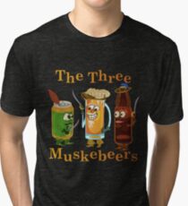 Funny Beer Pun Three Muskebeers Tri-blend T-Shirt