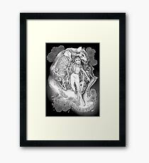 Throw Me To The Wolves (black pen and ink) Framed Print