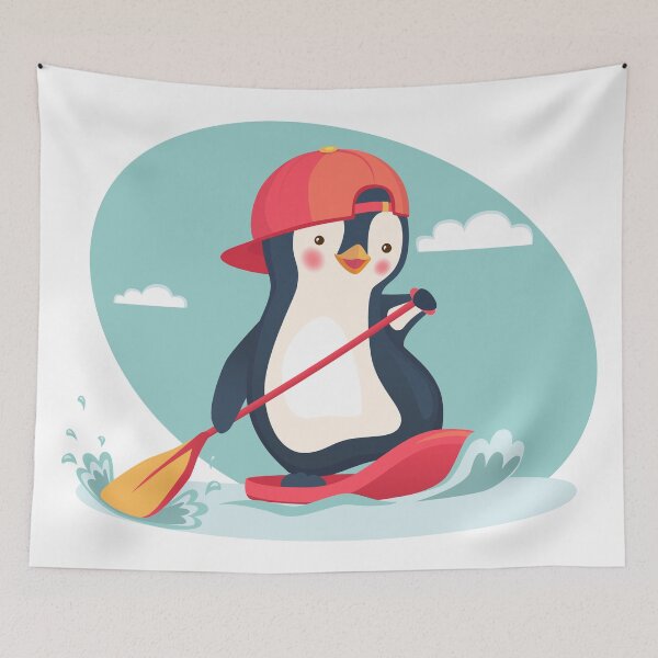 Item preview, penguin floating on a SUP board designed and sold by OllegNik.