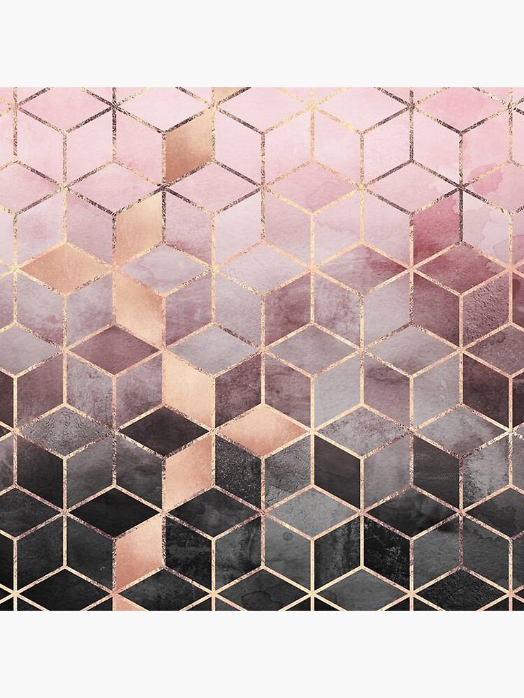 Pink And Grey Gradient Cubes by lopolkihfes