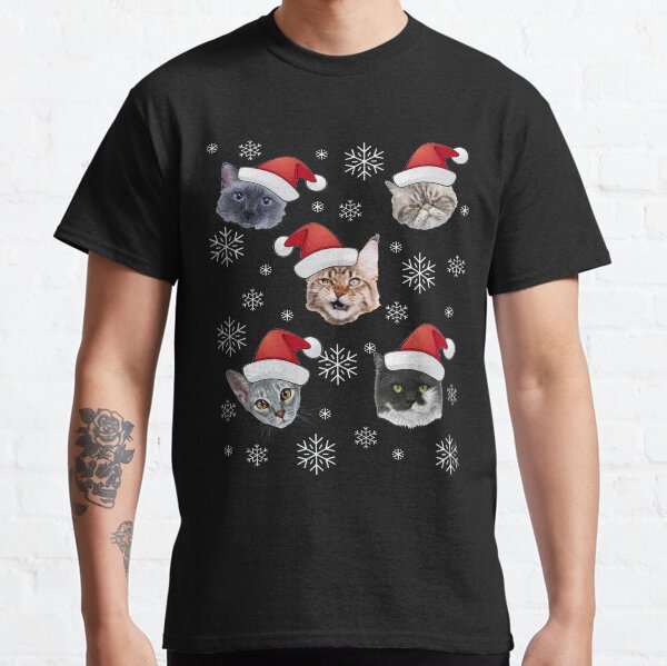 Meowy Christmas Cat Holiday Pun -Christmas With Cat - Xmas Gifts for Cat Lovers Classic T-Shirt