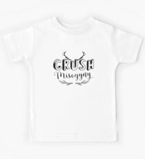 CRUSH MYSOGYNY in Schwarz mit Geweih Kinder T-Shirt