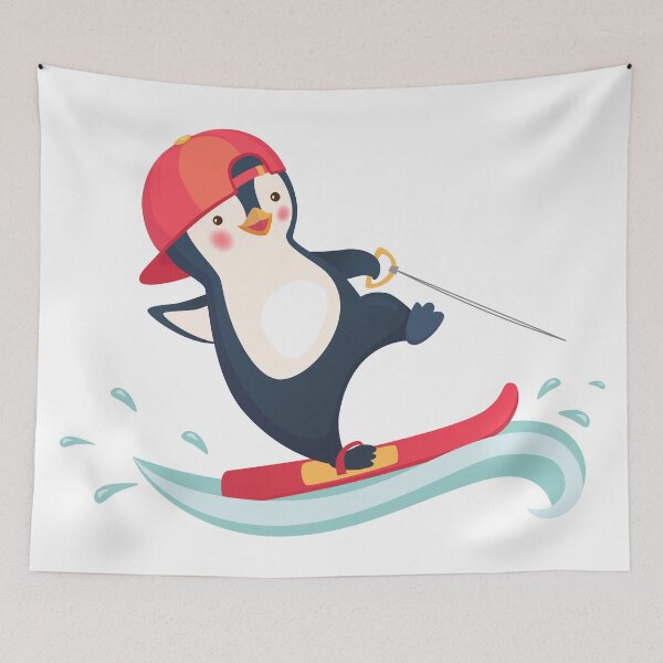 Item preview, penguin water skiing designed and sold by OllegNik.