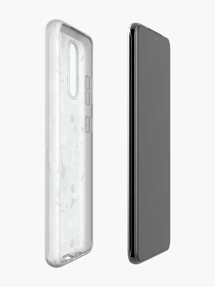 Alternate view of Origami kitten friends // aqua background paper cats Case & Skin for Samsung Galaxy