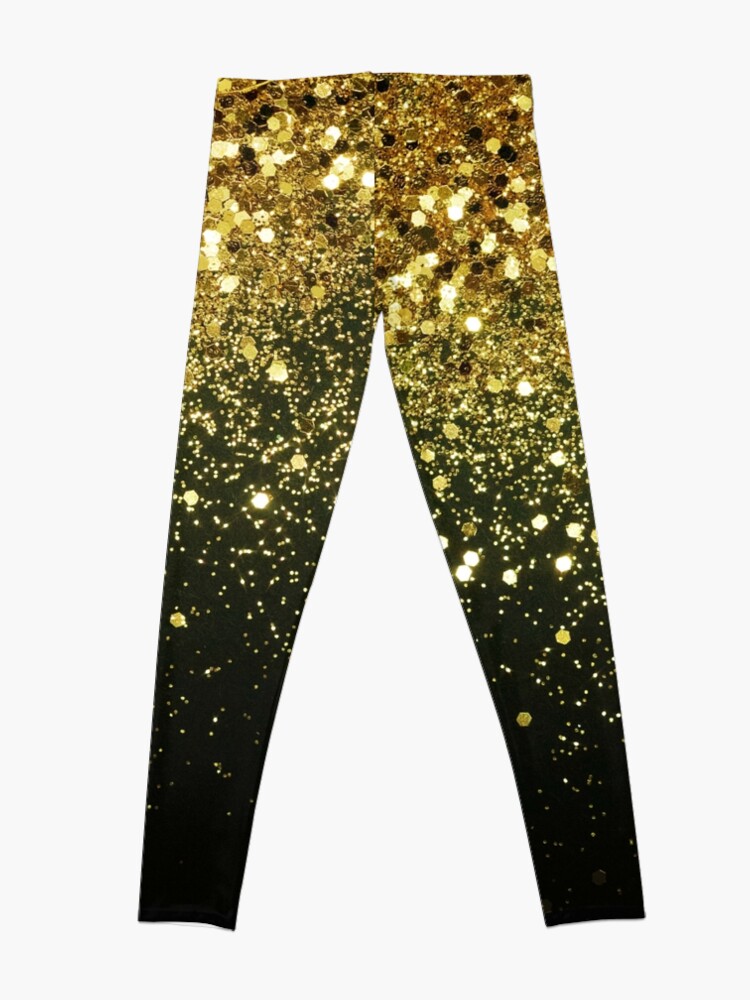 Thumbnail 4 of 5, Leggings, Sparkling Gold Glitter Glam #1 (Faux Glitter) #shiny #decor #art designed and sold by anitabellajantz.