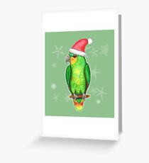 Christmas amazon parrot Greeting Card