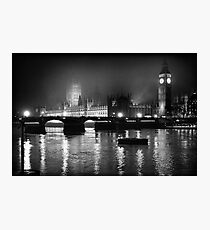 Westminster Palace, A Foggy Winter Night, London, UK Photographic Print