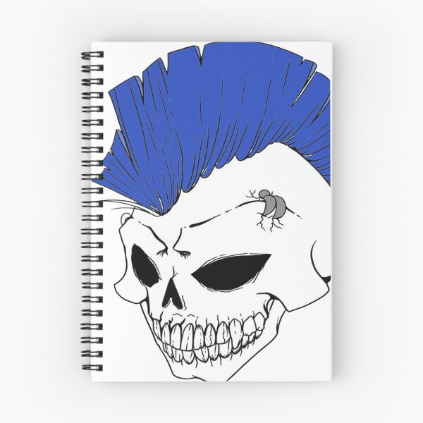 Item preview, Blue Mohawk Punk Skull designed and sold by SerpentSkyArts.