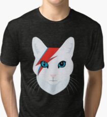 Camiseta de tejido mixto Gato bowie