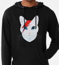 Katze Bowie Leichter Hoodie