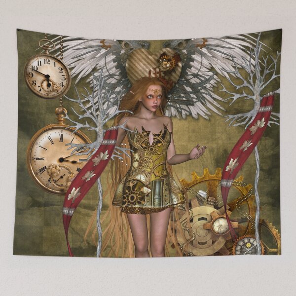 Item preview, Wonderful steampunk lady with heart, wings, clocks and gears designed and sold by nicky2342.