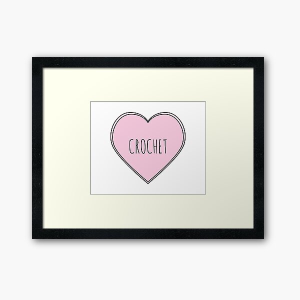 Crochet Heart Framed Art Print