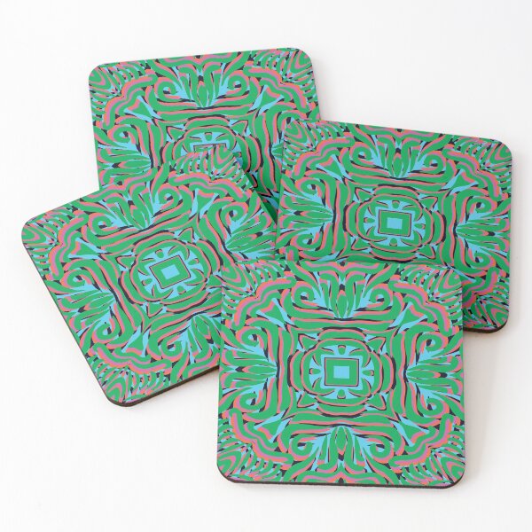 Item preview, Green, Pink, Orange & Pale Blue Swirly Mandala designed and sold by Mia Harper Design.