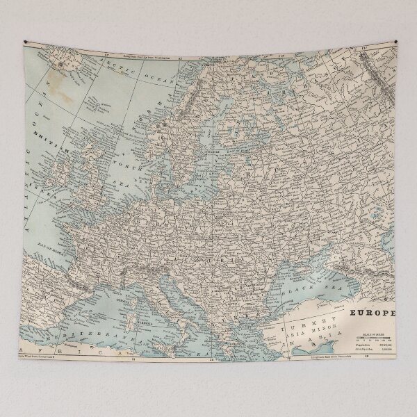 Item preview, Vintage Map of Europe (1893) designed and sold by BravuraMedia.