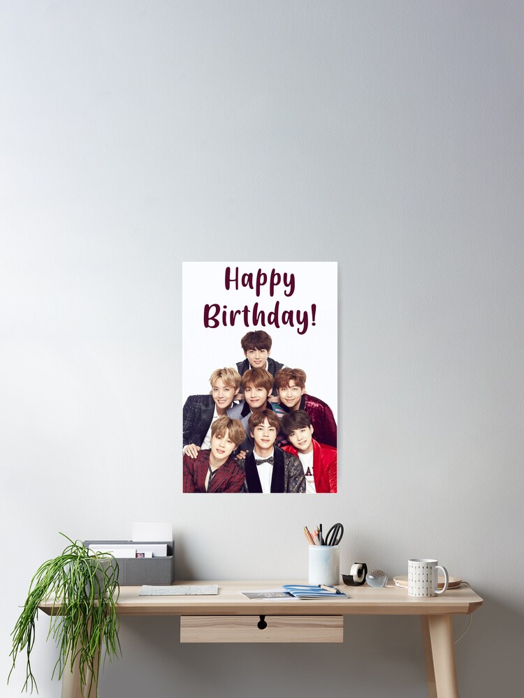 Poster Bts Joyeux Anniversaire Par Wwshd Redbubble