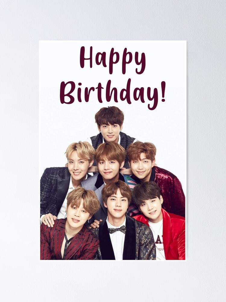 Poster Bts Joyeux Anniversaire Par Wwshd Redbubble