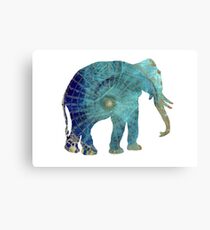 Elephant blue maps Canvas Print
