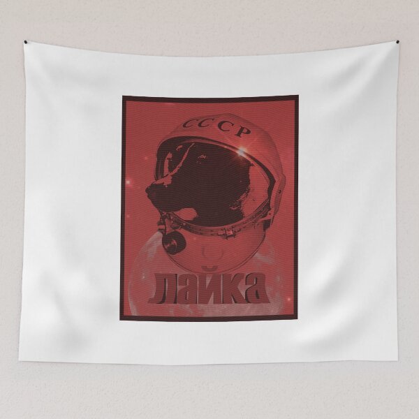 Item preview, Laika flying toward the stars with the red engraving designed and sold by Desenatorul1976.