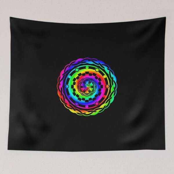 Item preview, Psychedelic Rainbow Mandala or Kaleidoscope in Sixties Hippie Flower Power Colors designed and sold by FELSENSTEIN.