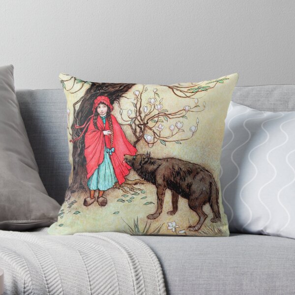 Little Red Riding Hood - Warwick Goble Throw Pillow