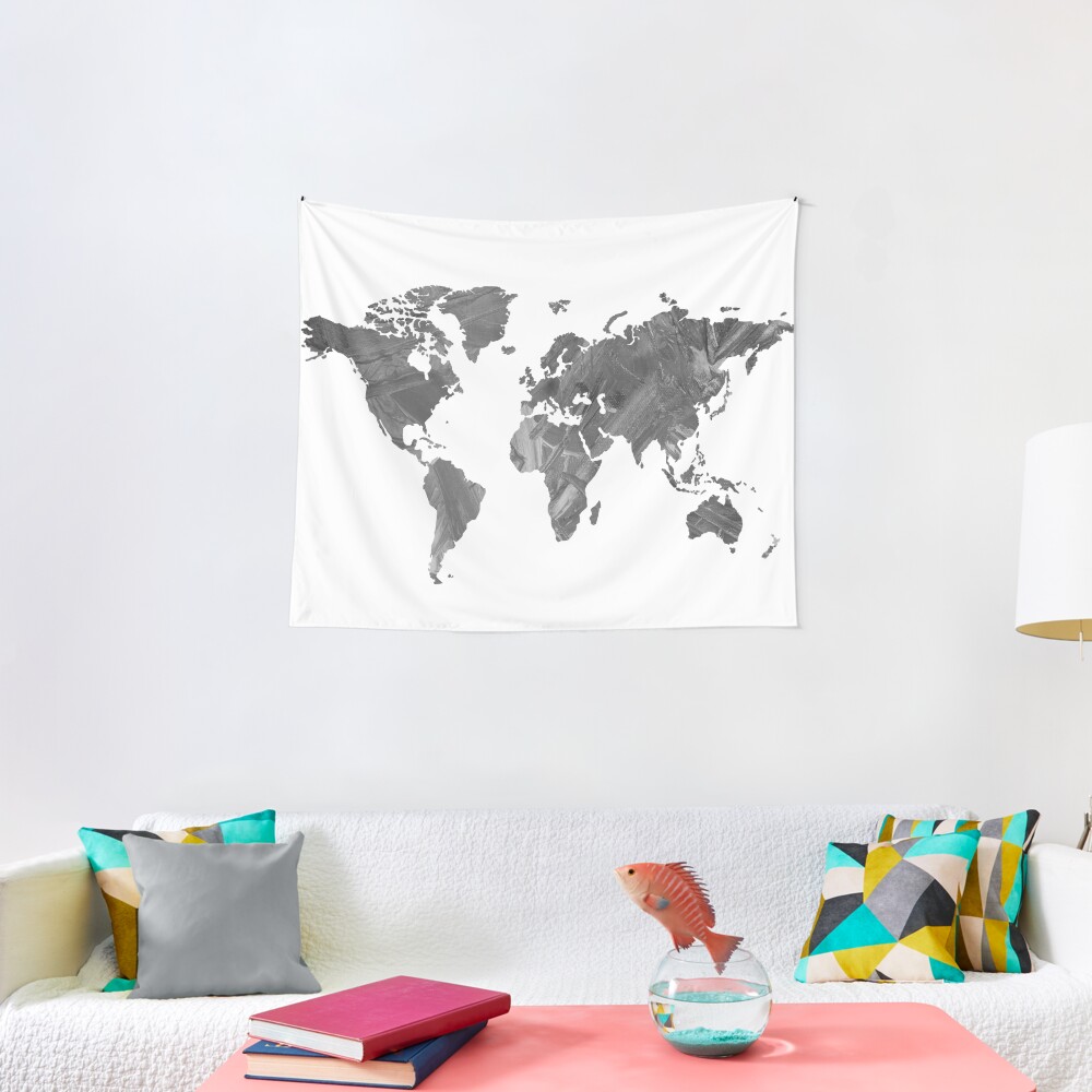 MAP-B&W Freedom vibes worldwide Tapestry