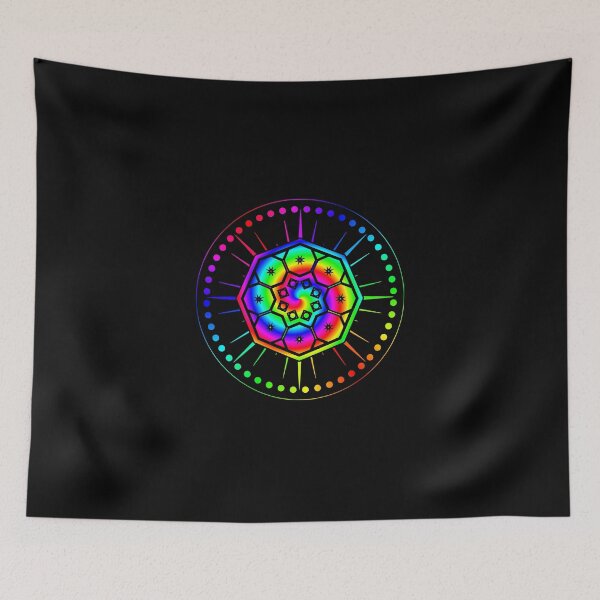 Item preview, Psychedelic Rainbow Mandala or Kaleidoscope in Sixties Hippie Flower Power Colors designed and sold by FELSENSTEIN.