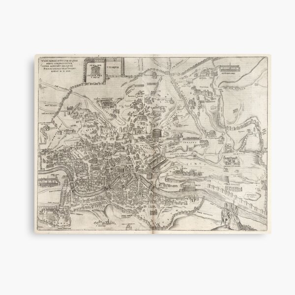 Item preview, Vintage Pictorial Map of Rome Italy (1575) designed and sold by BravuraMedia.