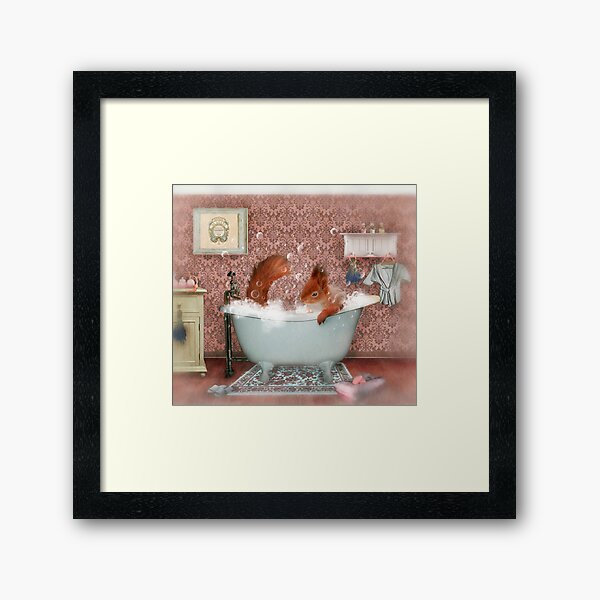 Miss Suzy Takes a Bath Framed Art Print