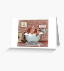 Miss Suzy Takes a Bath Greeting Card