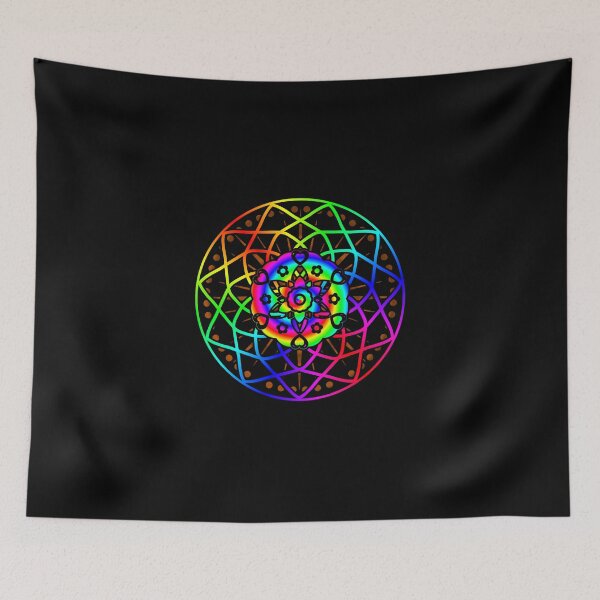 Item preview, Psychedelic Rainbow Mandala or Kaleidoscope in Sixties Hippie Flower Power Colors designed and sold by FELSENSTEIN.