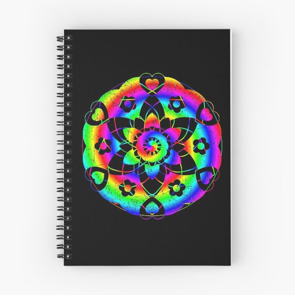 Item preview, Psychedelic Rainbow Mandala or Kaleidoscope in Sixties Hippie Flower Power Colors designed and sold by FELSENSTEIN.